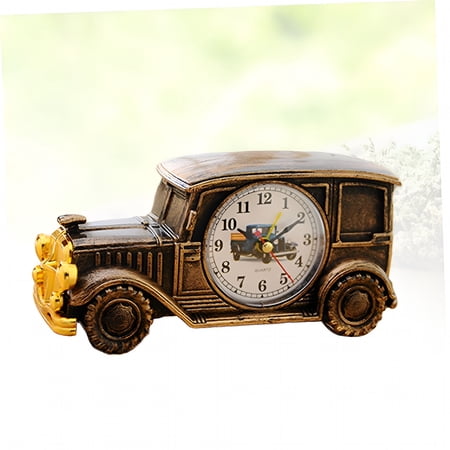 DESIGNICE 2026 New 1Pc Light Brown Retro Car Alarm Clock for Table Display with Precise Time Setting Alarm Clocks for Bedrooms