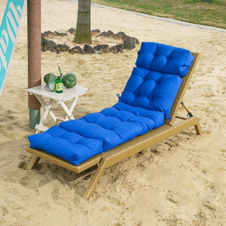 YEERSWAG 72x22x6 Outdoor Recliner Cushion Waterproof Anti fading Adjustable with Ties Walmart