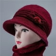 thumbnail image 4 of Tittly Winter Hats Beanie Women's Woolen Knitted Warm Basin Hat Padded Cotton Hat Skull Caps Hats for Women Red One Size, 4 of 6