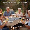 thumbnail image 3 of Round Outdoor Tablecloth with Umbrella Hole and Zipper, Brown Grey Tablecloth with Elastic Waterproof, Modern Brown Geometric Patio Table Covers for 36" - 44" Picnic Pool Tables, 3 of 9