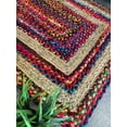 thumbnail image 2 of Indian Handmade Braided Multi Color Cotton with Natural Jute Rectangle Area Rugs ,Home Decor Carpet Size 2.6 x 8 Feet ( 75 cm x 240 cm ), 2 of 2