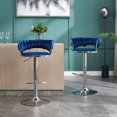 thumbnail image 6 of Tcbosik Modern Swivel Bar Stools Set of 2, 23.6"-32" Height Adjustable Velvet Fabric Bar Chair with Metal Legs for Kitchen Island, Home Pub, Easy Assembly, Blue, 6 of 9