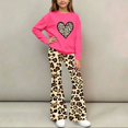 thumbnail image 4 of Cethrio Girls Graphic Outfit Sets, Spring Fall Outdoor Long Sleeve 2 Piece Girls' Clothing Sets Hot Pink Size 11-12 T, 4 of 7