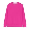 thumbnail image 4 of ManxiVoo Chandail en Molleton Basique à Col Rond pour Femmes Manches Longues Chandail-Over Polyvalent Confortable pour Usage Quotidien Taille m Rose Vif, 4 of 9