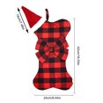 thumbnail image 3 of Plaid Bow Bone Christmas Stocking [Red and Black Grid], 3 of 5