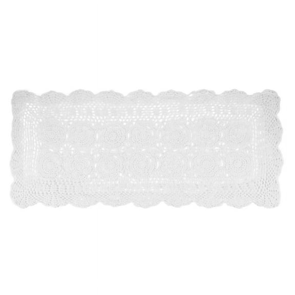 Cotton Handmade Crochet Lace Table Runner White Rectangle Coffee Dresser Decor
