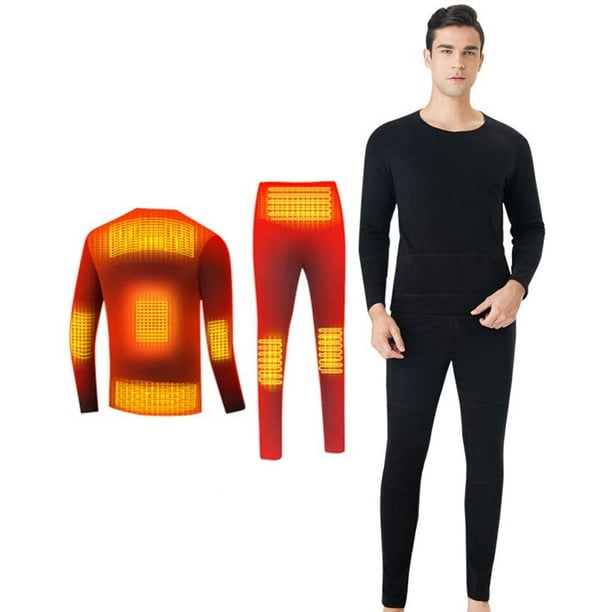  Men's Women Heated Underwear, USB Electric Heated Thermal  Underwear Set Washable Heating Clothes Shirt and Pants,Black(Women)-M :  Clothing, Shoes & Jewelry