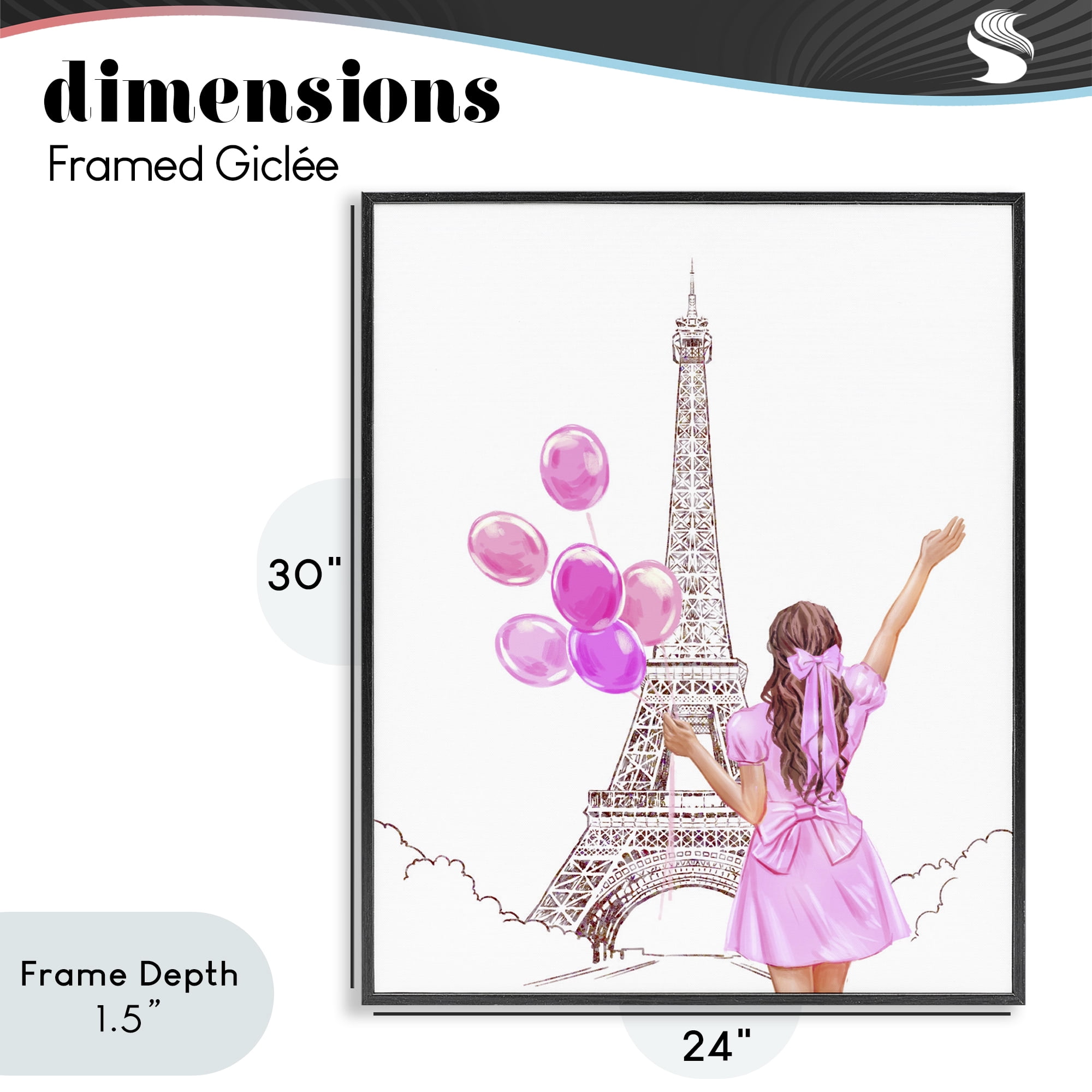 Stupell Industries Chic Paris Celebration Black Framed Giclee Art, design by Ziwei Li