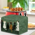 thumbnail image 3 of HELLHERO Cat Print Toaster Cover 2 Slice, Durable Bread Machine Protector with Drawstring, Dustproof Small Kitchen Appliances Cover Green (11.4"x7.8"x7.4"), 3 of 8