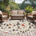 thumbnail image 4 of Round Rugs 8Ft, Brown Christmas Round Area Rug Washable Indoor Throw Carpet, Watercolor Tree Xmas Snowflake Large Non Slip Circle Rug for Kids Room RV Home Decor Aesthetic, 4 of 8