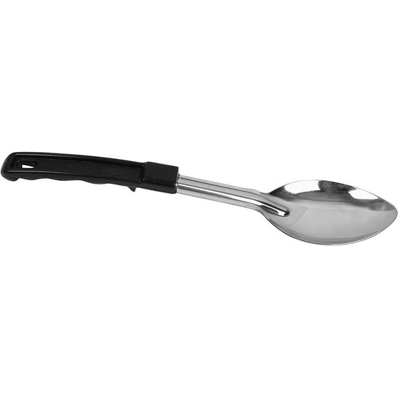 Truecraftware – 13- inch, Solid Basting Spoon, Stainless Steel, Black Plastic Handle