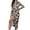 Leopard, variant on SWSMCLT Women's High Slit Dress Slim Fit Casual Fitted Spring High-neck Dresses Black 8-10