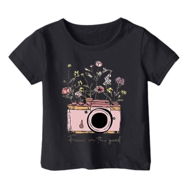 Hiijoy Toddler Girls Graphic T-Shirt Short Sleeve Crewneck T Shirt Summer Casual Tshirt