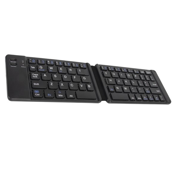 Slim Folding Keyboard, Multisystem Compatibility Stable Connection Double Folding  3.0 Smooth Ergonomic Foldable Wireless Keyboard  for Tablet Black,Grey White