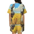thumbnail image 3 of Lsque Funny Countryside Donkey Women's Short-Sleeved Pajama Set - 2 Piece Soft and Lightweight Sleepwear Set-Small, 3 of 9