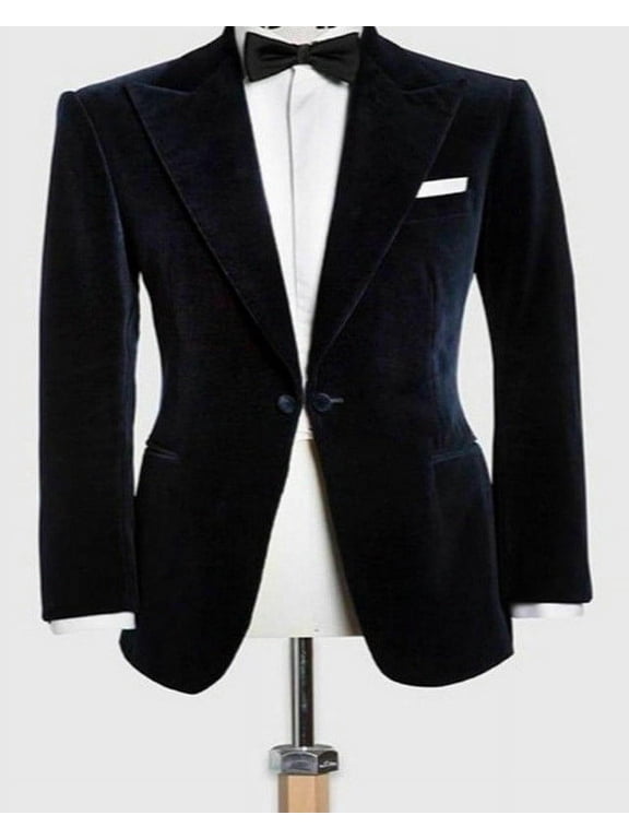 Mens Black Velvet Smoking Jacket with Frogging Style - Special Occasion