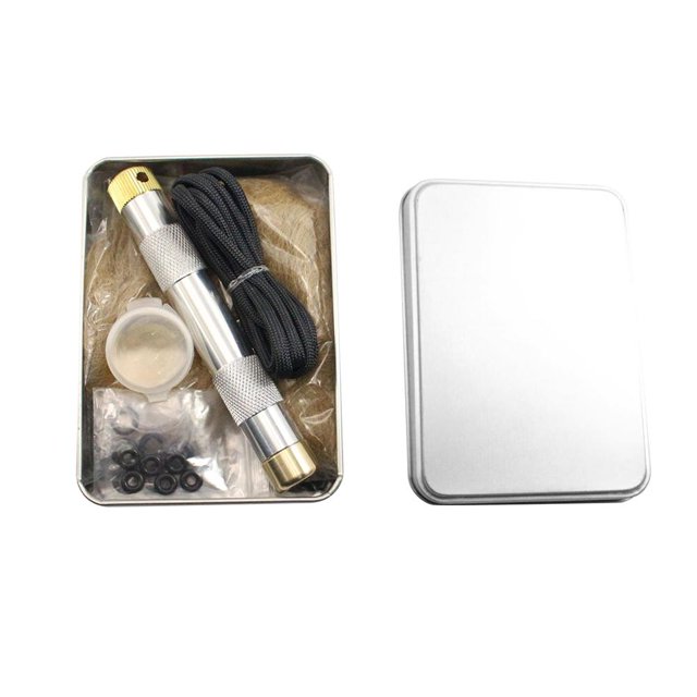 Camping Kit de pistón de fuego de latón Herramienta de emergencia para exteriores Tubo de arranque de fuego de aluminio Tmvgtek Deportes Acuáticos