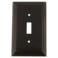 thumbnail image 1 of Nostalgic Warehouse 719662 Deco Switch Plate with Single Toggle, Timeless Bronze, 1 of 3