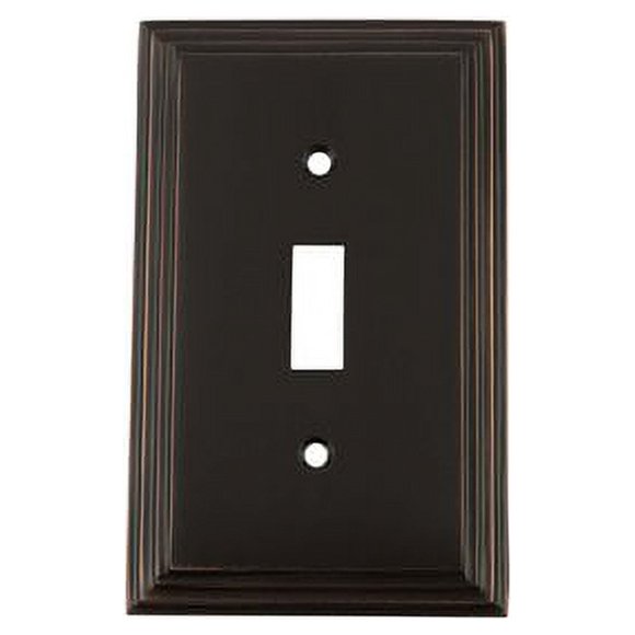Nostalgic Warehouse 719662 Deco Switch Plate with Single Toggle, Timeless Bronze