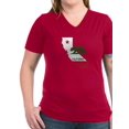 thumbnail image 1 of CafePress - CALI STATE W BEAR T Shirt - Women's V-Neck Dark T-Shirt, 1 of 1