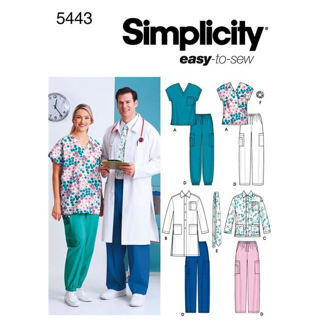 Simplicity - Simplicity Adults' Size S-L Scrub Top Pattern, 1 Each ...