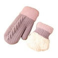thumbnail image 2 of Teyfeniy Fleece Lined Mittens for Adult Warm Winter Fall Thermal Knitted Cute Thicken Gloves for Cold Weather Snow Cozy Gifts for Womens Mens Unisex, 2 of 5