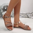 thumbnail image 6 of Daiosportswear Women'S Briaded Sandals Round Open Toe Ankle Strap Flat Dress Shoes,Womens' Shoes Gold 7.5(40), 6 of 9