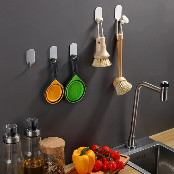 Perchas Baño Ganchos Adhesivos Momowin Pack De 4, Acero