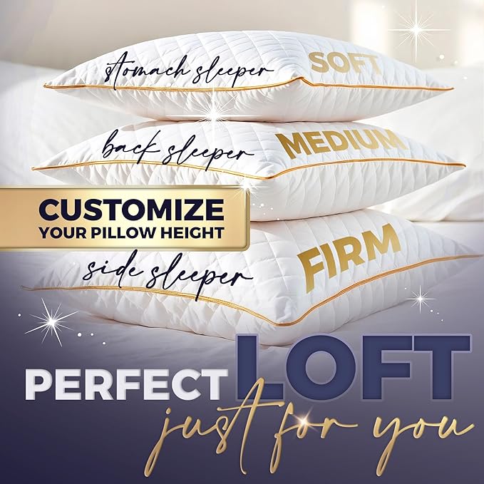 Royal Therapy King Memory Foam Pillow – Adjustable Shredded Foam, Medium Firm, Bamboo Cover