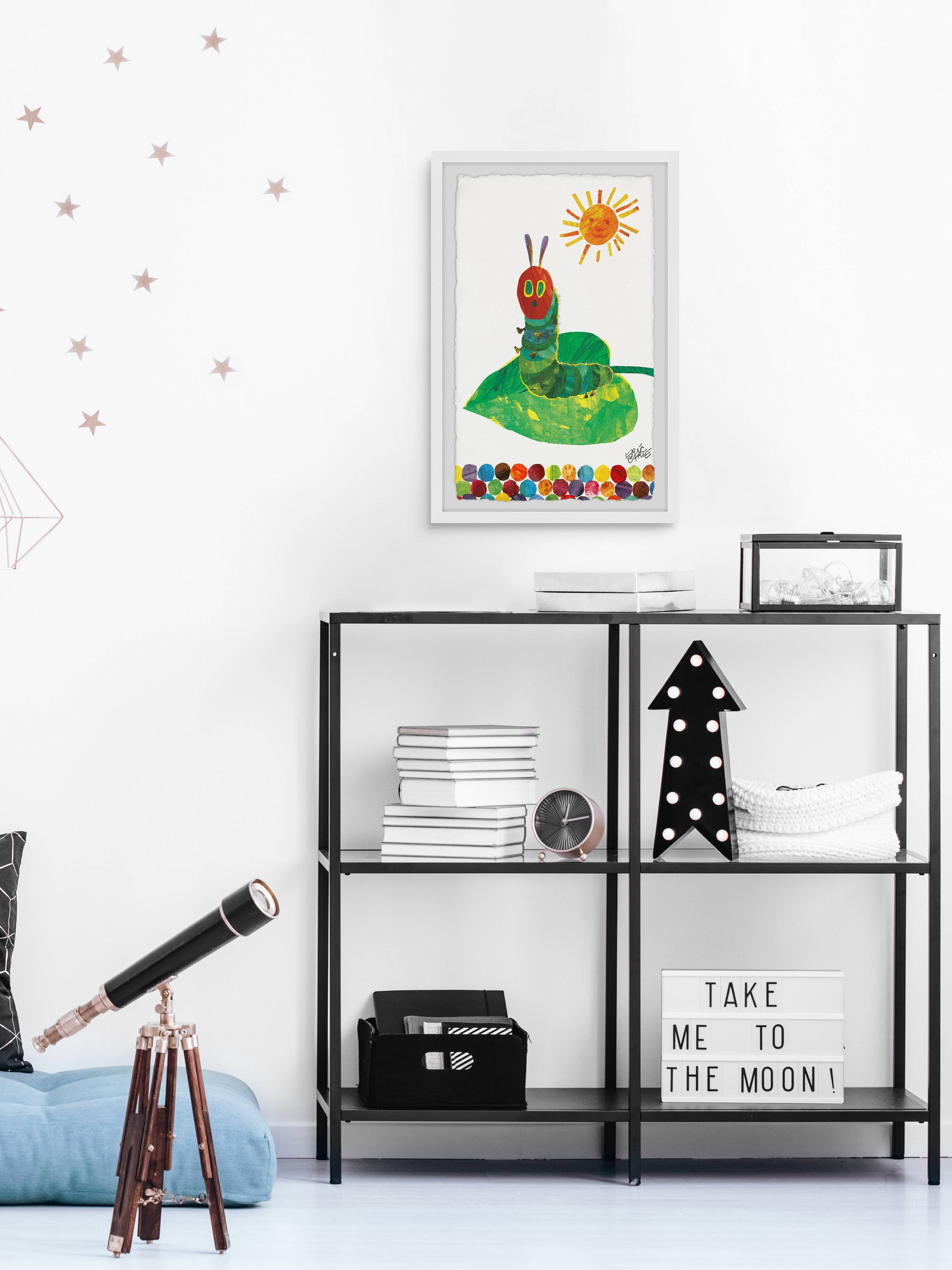 Marmont Hill Sunning Caterpillar By Eric Carle Framed Wall Art, 8.00" x 1.50"