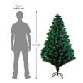 thumbnail image 3 of Hengu 6ft Pre-Lit Fiber Optic Artificial Christmas Tree with Multicolor LED Lights, Metal Stand, 3 of 9