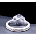 thumbnail image 4 of Vintage Round Diamond Engagement Riong, Hexagon Halo Diamond Wedding Ring, Antique Engraved Shank Ring, 2.2 Ct Simulated Diamond, 925 Sterling Silver, Proposal Ring For Her, 4 of 5