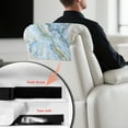 thumbnail image 6 of SCRAWLGOD Marble Print Blue Headrest Cover for Recliner Chair 2 Piece Recliner Headrest Protector Recliner Sofa Cover Couch Head Covers Sofa Head Protector 17x27 in, 6 of 7