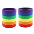 thumbnail image 4 of Couver Terry Cotton Striped Headband and Wristband 3 Pieces Set Rainbow, 4 of 7
