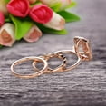 thumbnail image 4 of Milgrain Art Deco 2 Carat Cushion Cut Gemstone Morganite Trio Set Wedding Ring Engagement Ring On 10k Rose Gold Anniversary Ring Surprisingly Ring, 4 of 5