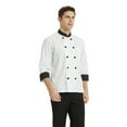 thumbnail image 4 of Toptie Unisex Classic Long Sleeve Button Chef Coat-Black White-3XL, 4 of 6