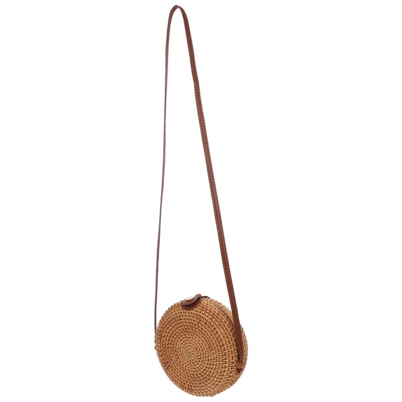 UKCOCO 1Pc Knitted Bag Straw Handbag Shoulder Bag Woven Chocolate Reusable Eco Friendly