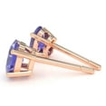 thumbnail image 2 of Tanzanite 8x6mm Oval Stud Earrings in 14k Rose Gold, 2 of 4