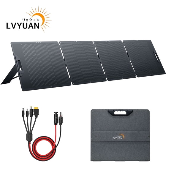 LVYUAN 300W Solar Panel Foldable Solar Panel Charger with Adjustable Kickstands Portable Waterproof IP67 22.5% High Efficiency for RV, Camping, Home, Outdoor, Power Station, off Grid