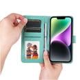 thumbnail image 5 of Funda tipo cartera GANGXUN para iPhone 15 , diseño girasol, cuero PU, soporte, cierre magnético, tarjetero, 5 of 5