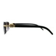 thumbnail image 3 of OG Rhinestone Stud Rimless Rectangle 90s Hip Hop Rapper Sunglasses Gold Smoke, 3 of 4