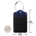 thumbnail image 4 of Pofeuu Black Blue Glitter Sparkles Print Luggage Tags, Privacy Cover ID Label with Stainless Steel Loop and Address Card for Travel Bag Suitcase-4 PCS, 4 of 5