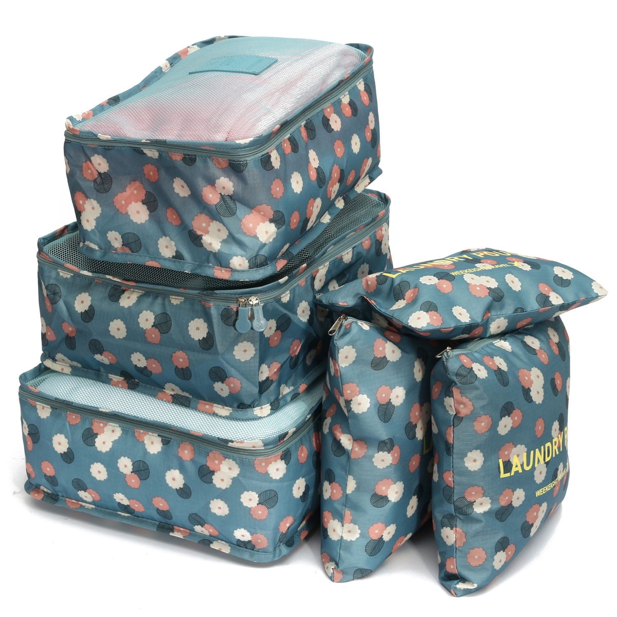 6pcs Durable Travel Storage Bags Luggage Organizer Pouchs Packing Cube Polyester 