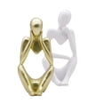 thumbnail image 1 of Estatuilla Gloria Escultura Decoración Dorado y blanco Figura pensador abstracto, 1 of 9