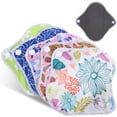 thumbnail image 1 of Dioche Compresas Menstruales Lavables, 5 Plas de Tela de Fibra de Carbón de Bambú, Compresas Sanitarias absorbentes para Mujeres, Con Diseño A Presió, 1 of 7