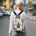 thumbnail image 7 of FORMRS Mini Backpack Purse for Women Quilted Travel Daypack Casual Shoulder Bag, Beige Christmas Forest, 7 of 7