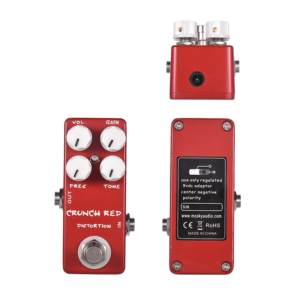 MOSKY CRUNCH RED Distortion Guitar Effect Pedal Full Metal Shell True Bypass