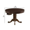 thumbnail image 4 of Round Flipped Wooden Game Table with Pedestal Base, Brown, 4 of 4