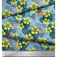 thumbnail image 3 of Soimoi Rayonne Tissu Triangle, Floral & Monstera Feuilles Tissu Imprimé par la Cour 56 Pouces de Large, 3 of 3