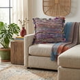 thumbnail image 2 of LR Home Nomad 26" x 26" Rainbow Striped Fringed Adult Decorative Throw Pillow, 2 of 7